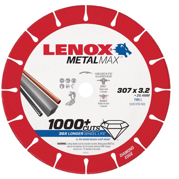 1枚で1000カット以上！モルタル・ダクタイル鋳鉄管の切断に！lenox れのっくす ツール DIY 作業工具 道具 作業 作業道具 TOOL tool diy こうぐ さぎょうこうぐ どうぐ つーる