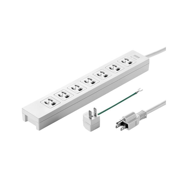 3P抜け止め7個口、マグネット付き。3P-2P変換アダプタ、ネームタグ、専用コンセントキャップ付属パワフルな3Pプロテクター 磁力でしっかり固定 便利な3P-2P変換アダプタ 名前も書ける の電源タッ