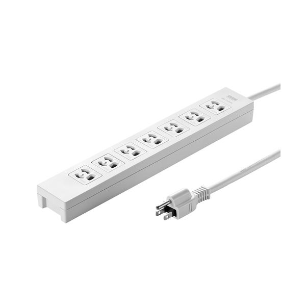 3P抜け止め7個口、マグネット付き。ネームタグ、専用コンセントキャップ付属パワフルな3Pプロテクター 7つの巧みな差込口、磁力で固定するネームタグ、専用コンセントを備えた電源タップ の進化したTAP-