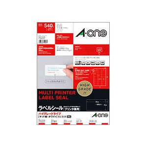 プリンター用紙 プリンターラベル マルチプリンタータイププロ仕様 多機能プリンターペーパー - 高品質マット紙・ホワイト A4 27面 62×31mm、四辺余白付き、角丸仕様 宛名・表示に最適 1冊(