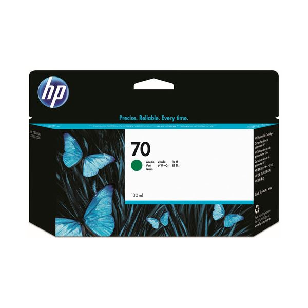 インクカートリッジ 純正インクカートリッジ・リボンカセット鮮やかな緑の顔料系インクカートリッジ、HP70 130mlの大容量 大型 で経済的に使える高品質な印刷を実現 プロフェッショナルな仕上がりを提