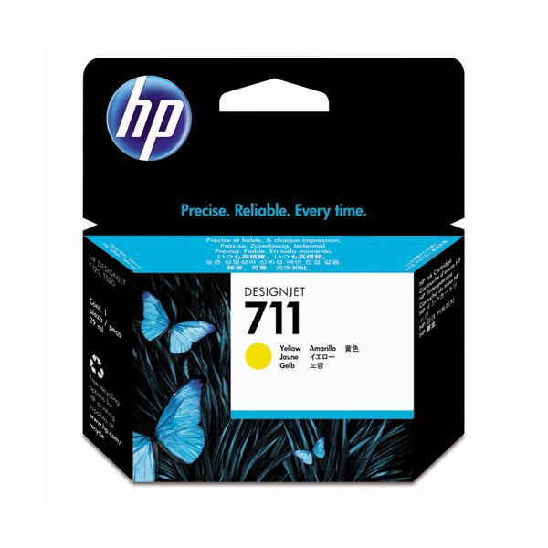 インクカートリッジ 純正インクカートリッジ・リボンカセット鮮やかな黄色の染料系インクカートリッジ、HP711 29mlの容量で、純正のインクカートリッジ・リボンカセット 3セットでお得にお買い求めいた