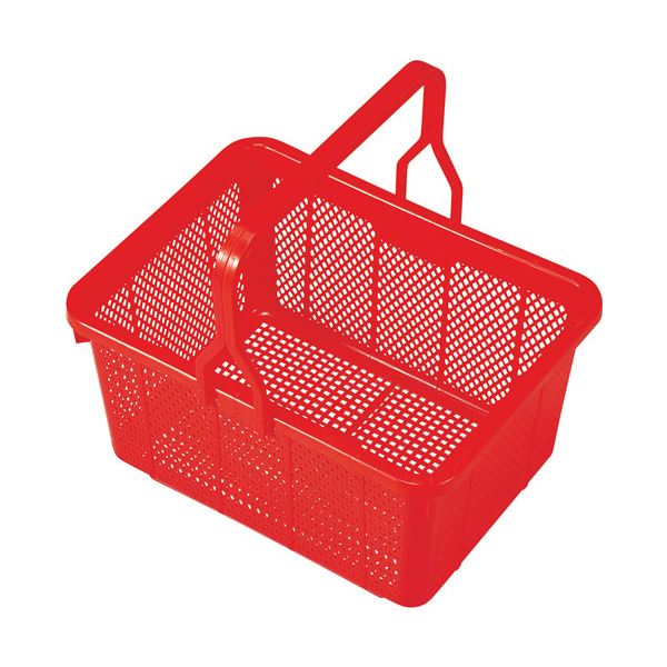 鮮やかな赤色のスクールバスケット 頼れる相棒で荷物もしっかり整理 収納 耐久性と機能性を兼ね備えた逸品 子供たちの笑顔を守る信頼の一品 新たなスタンダード誕生 赤 （まとめ） 積水テクノ成型 スクール