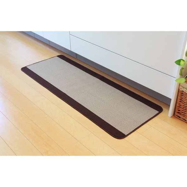滑りにくい加工付のシンプルな キッチンラグ フロアマット 敷物シンプル 無地 おしゃれ モダン ウォッシャブル クッション性 滑りにくい キッチンマット 台所マット滑りにくい加工で安心 のキッチン ラ