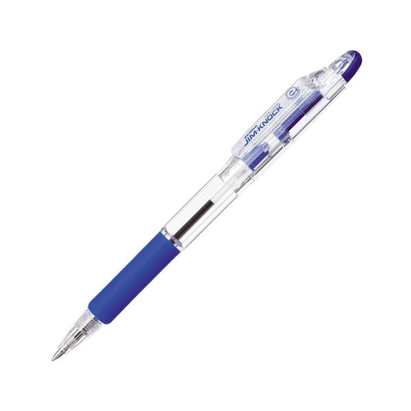筆記具 油性ボールペン ノック式書き味抜群のオイルボールペン ノックで手軽に使える ゼブラのジムノック、0.7mmの青インク、1セット10本 5セットでお得 (まとめ) ゼブラ 油性ボールペン ジムノ
