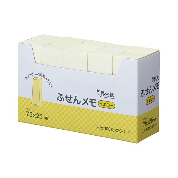 ノート・ふせん・紙製品 ふせん 普通粘着メモの必需品 便利なサイズのイエローノート 60冊セットでお得 黄 (まとめ) スガタ ふせん メモ 75×25mm イエロー P7525YE 1セット(60冊