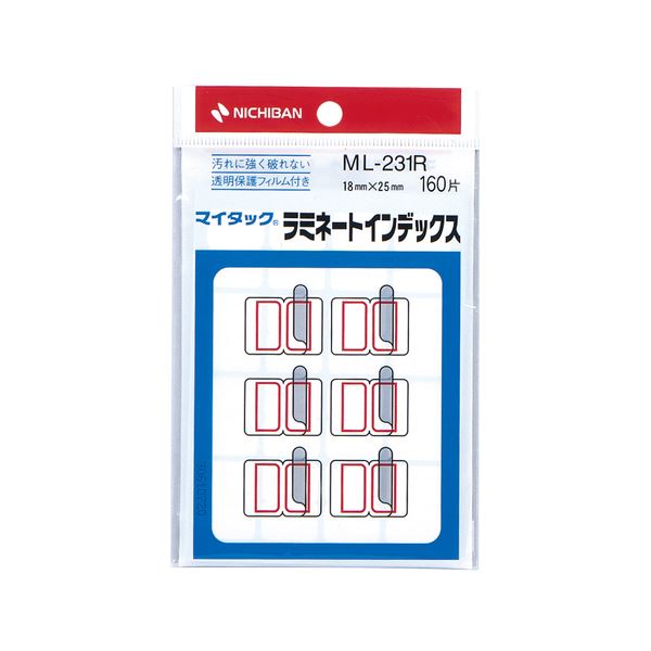 事務用品 ラベル インデックスラベルオフィス 事務用 必需品 ラベルの達人 プロテクトフィルム付きインデックスラベル 小さな18×25mmで使いやすく、赤枠が目を引く 1パック160片で、30セットで