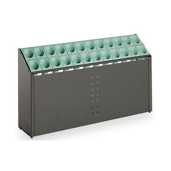 筒状のシュートに収納するので、出し入れがスムーズ。スムーズな出し入れで、傘をスタイリッシュに整理 収納 グリーンのテラモト傘立て、シュート型で24本整理 収納 可能なオブリークアーバンC24 緑 テラ