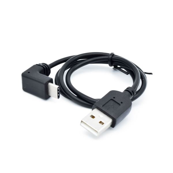 3.0A急速充電/通信対応 垂直L型Type Cケーブル (ブラック)急速充電＆高速通信対応 角度自在なType Cケーブル 配線 （ブラック）5本セット 最新3.0Aパワーでスマホもタブレットも一気