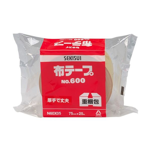 しなやかで手切れの良い布テープです。柔軟で切れ味抜群の布テープ 頼れるパートナー ダンボールカラーで一味違う 24巻セット 積水化学 布テープ No.600V 75mm×25m ダンボール色 N60X