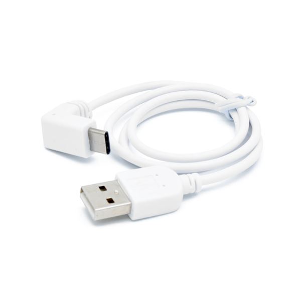 3.0A急速充電/通信対応 垂直L型Type Cケーブル (ホワイト)急速充電＆高速通信 角度自在なType Cケーブル 配線 （ホワイト）5本セット スマホもタブレットも一気にパワーアップ 白 （ま