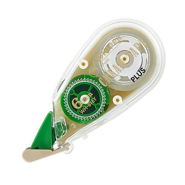 使いきりタイプ クリーム色用紙の手帳・ノート専用の修正テープクリーム色用紙の手帳・ノート専用の修正テープ、使い切りタイプ ホワイパープチクリームテープで、緑のグリーンが目を引く6mm幅×6m まとめて