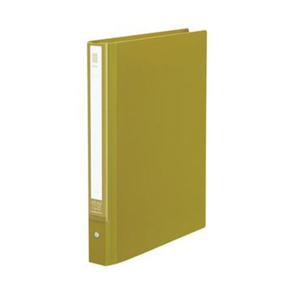 【差替式】書類量に応じて背幅が変わる。書類の量に合わせて背幅が自在に変化 便利な差替式クリアファイル A4サイズ縦型30穴、20ポケット付き 背幅33〜50mmのライトオリーブカラー NE730G 1