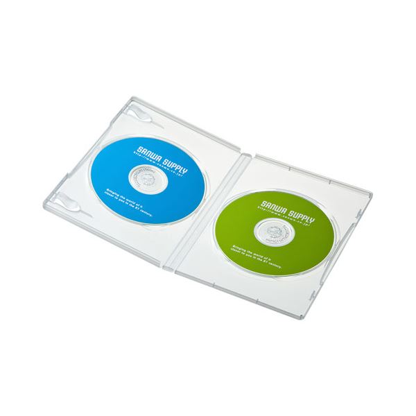 メディアを2枚収納できる一般的なセルDVDと同じ厚さ14mm2枚のメディアを整理 収納 できる、一般的なセルDVDと同じ14mmの薄さ クリアなDVDトールケースが10枚セットで登場 ディスクをしっか