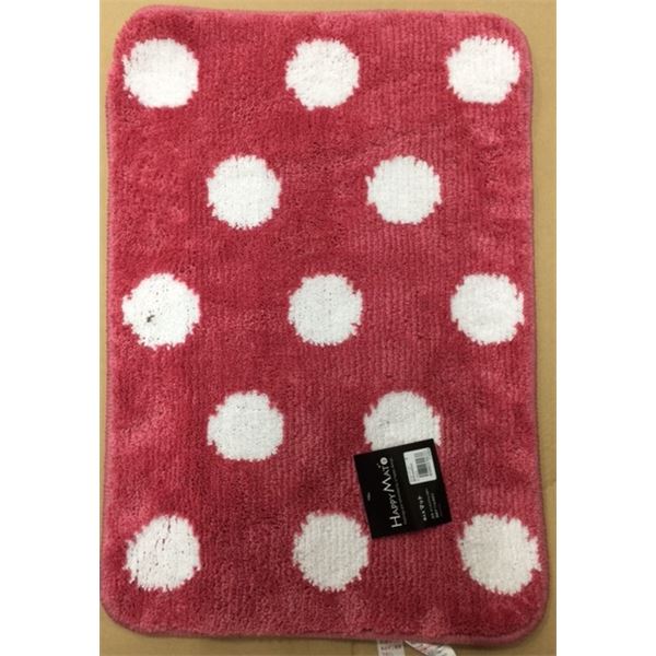 シンプルでおしゃれな 風呂マット 足ふきマット フロアマットルックス HAPPY MAT ファンシードット バスマット お風呂マット 風呂マット 足ふきマット フロアマット 脱衣所ピンクの優雅なバスル