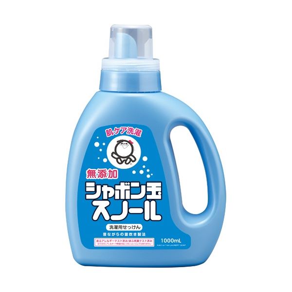 無添加の液体洗濯石けん自然派の洗濯用液体石けん (まとめ) ピュアな泡立ち 石けんの玉 スノーホワイト本体 1000ml 1本 【×5セット】 (まとめ) シャボン玉石けん シャボン玉 スノール本体 