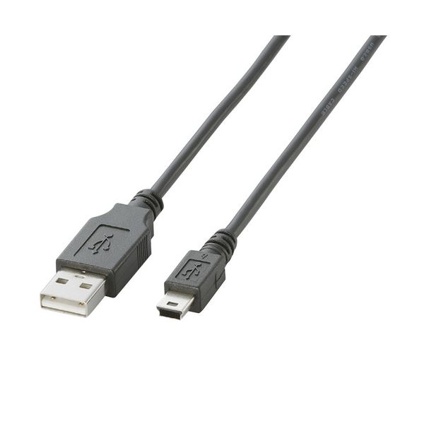 パソコンと周辺機器との接続に最適なA:ミニBタイプのUSB2.0ケーブル高速データ転送のUSB2.0ケーブル 配線 、コンパクトなミニBタイプで便利なのブラックカラー、0.5mの長さで使いやすい、10
