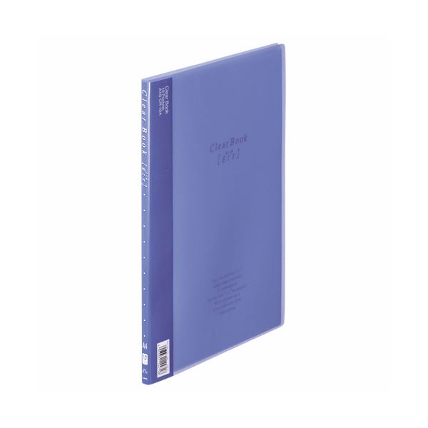 【固定式】多量の書類も美しく収納する。書類の整理 収納 を美しく 固定式で多量の書類もスマートに収める A4サイズのクリアーブック、10ポケット、背幅8mm、ブルーのCR-10A 30セットでお得 青