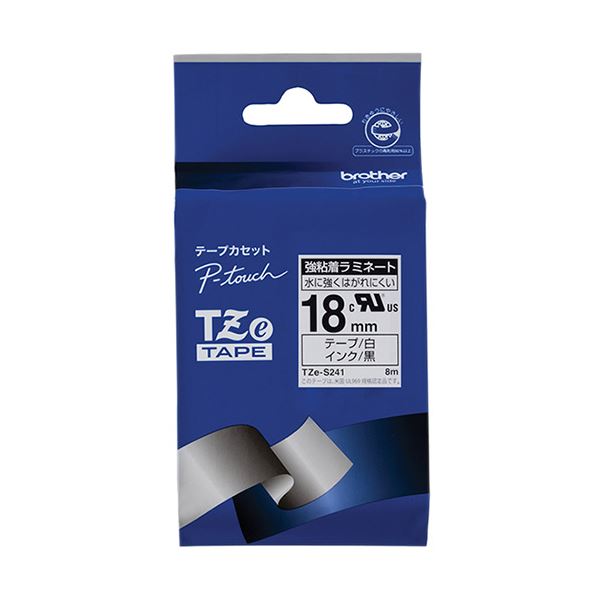 P-touch用ラミネートテープピータッチの強粘着ラミネートテープ 白黒文字で18mm幅、まとめて3個セット TZeテープが進化して登場 （まとめ）ブラザー ピータッチ TZeテープ強粘着ラミネートテ