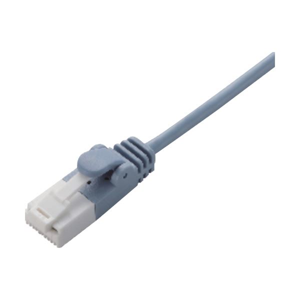 1ギガビット対応!超高速 1ギガビット対応 ネバ折れスリムLANケーブル 配線 (Cat6) ブルー 5.0m 10本セット 青 (まとめ) ツメ折れ防止スリムLANケーブル 配線 (Cat6) ブル