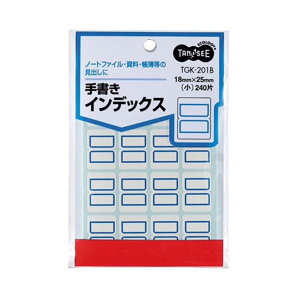 事務用品 ラベル インデックスラベル手書きで整理 便利な事務用品 青枠の小さなインデックスラベル 1パックで240片 16片×15シート 100セットでお得 (まとめ) TANOSEE 手書きインデッ