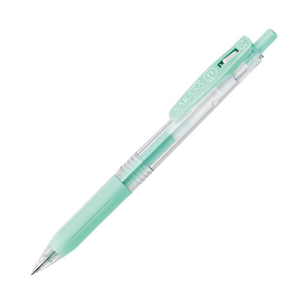 筆記具 ゲルインクボールペン ノック式滑らかな書き味と鮮やかなミルクブルーグリーンのインクで、書く世界を彩る0.5mmのノック式ゲルインクボールペン サラサクリップ機能も搭載し、ページを傷つけずに留め