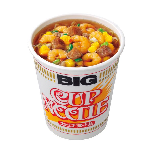 食べごたえのあるビッグサイズ!満腹感たっぷりのボリューム満点 （まとめ）日清食品 カップ ヌードル ビッグ100g 1ケース（12食）【×2セット】 （まとめ）日清食品 カップ ヌードル ビッグ100