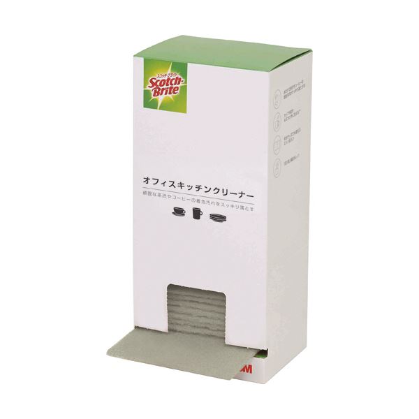 使い捨てで衛生的なスポンジ。特殊な研磨粒子で茶渋やコーヒー等の着色汚れを水だけで落とせる。衛生的なスポンジで、茶渋やコーヒーの汚れも簡単に 特殊な研磨粒子を使用した3Mオフィス 事務用 キッチン 台所