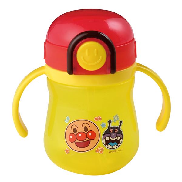 【アンパンマン】 子供用 ワンタッチ ストローマグ/カップ 【200ml ハンドル付き】 フタ付き シリコン製 【60個セット】 送料無料