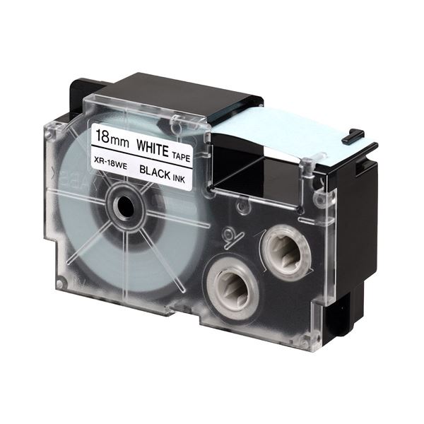 カシオ「ネームランド」用ネームランド のための18mm×8mのスタンダードテープ 白いテープに黒い文字が映える 1セットには5個入っている カシオ NAME LANDスタンダードテープ 18mm×8m