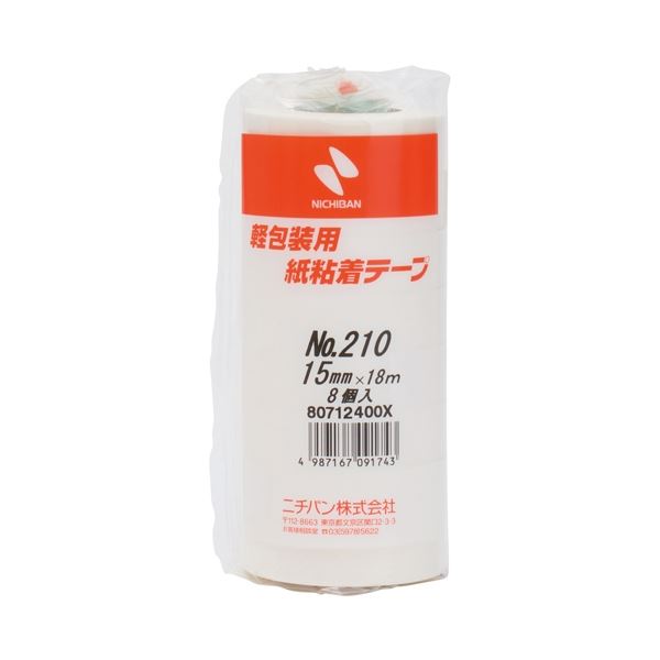 白い世界を広げる テープマジック 15mm×18m 8巻セット【×5セット】 (まとめ）ニチバン 紙粘着テープ 210-15 白 15mm×18m 8巻【×5セット】◇関連： 生活用品／インテリア／雑