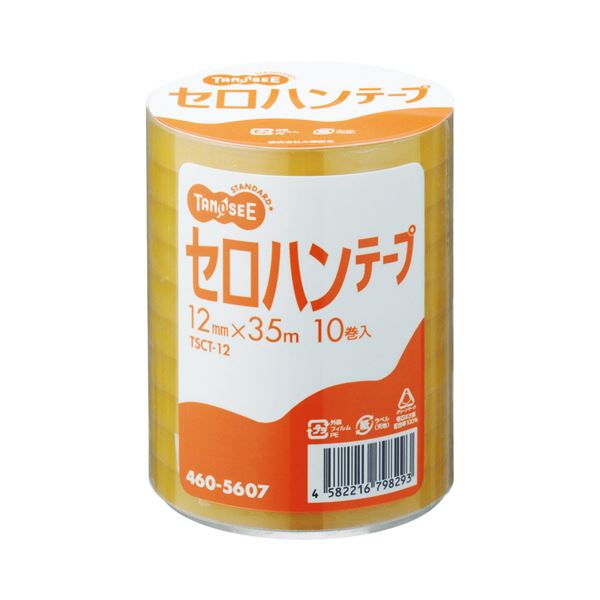 接着用品 セロハンテープ無限の粘着力 あらゆる場面で頼れる万能テープ TANOSEE マルチパーパステープ 12mm×35m 1パック（10巻）【×10セット】 (まとめ) TANOSEE セロハンテ