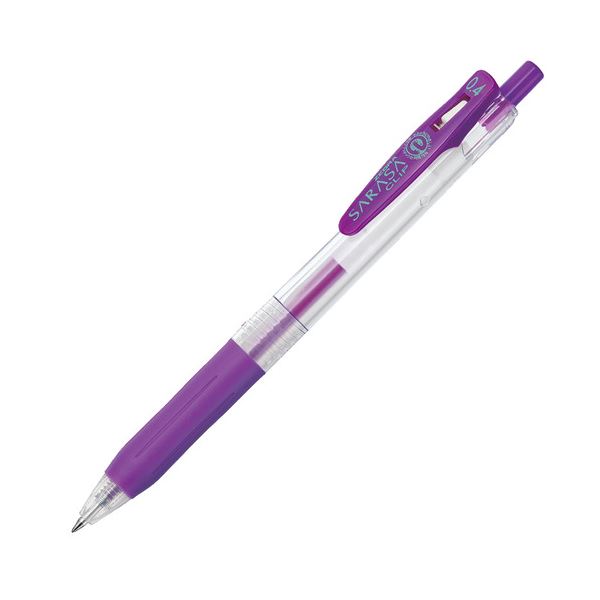 筆記具 ゲルインクボールペン ノック式進化した書き心地 0.4mmの紫のゲルインクボールペンが100本セットでお得 ノック式で使いやすく、サラサクリップで持ち運びも便利 書くことが楽しくなる新感覚筆記