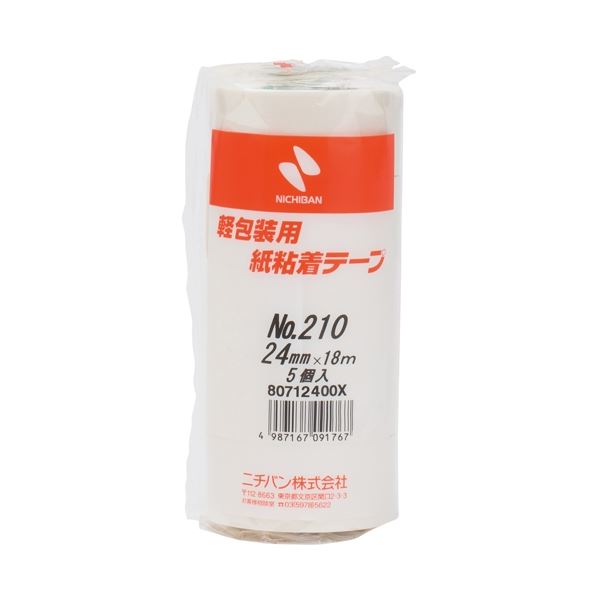 白い世界を広げる テープマジック 24mm×18m 5巻セット【×10セット】 (まとめ）ニチバン 紙粘着テープ 210-24 白 24mm×18m 5巻【×10セット】◇関連： 生活用品／インテリア