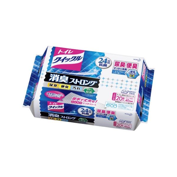 強力な消臭力で、トイレをスッキリ快適に 20枚入り×10セットでお得にご提供 (まとめ）花王 トイレクイックル消臭ストロング詰替20枚入【×10セット】◇関連： 生活用品／インテリア／雑貨／アロマ／芳
