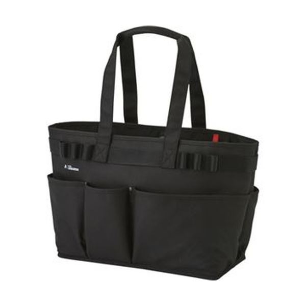 なんと耐荷重50kg!強靭な多ポケットのトートバッグ。頼れる 50kg優れた耐久性 耐荷重 の高い耐久性 頑丈 なマルチポケットトートバッグ （まとめ）リヒトラブ ALTNAツールバッグ（ヨコ型）ブラ