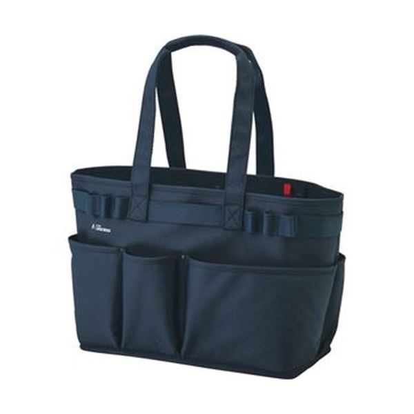 なんと耐荷重50kg!強靭な多ポケットのトートバッグ。高い耐久性 頑丈 なトートバッグ 最大50kgの荷重に耐える 多機能ポケット満載 リヒトラブ ALTNAツールバッグ（ヨコ型）ネイビー、驚きの強さ