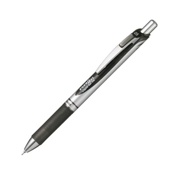 筆記具 ゲルインクボールペン ノック式進化した書き心地 0.5mmの黒いエナジーが溢れるボールペン ノックで手軽に使える シルバーの軸が高級感を演出 まとめて50本セットでお得 筆記具の新たなスタンダ