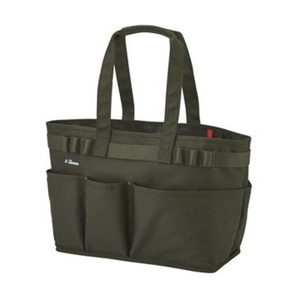 なんと耐荷重50kg!強靭な多ポケットのトートバッグ。頼れる 50kg優れた耐久性 耐荷重 の高い耐久性 頑丈 なマルチポケットトートバッグ （まとめ）リヒトラブ ALTNAツールバッグ（ヨコ型）オリ