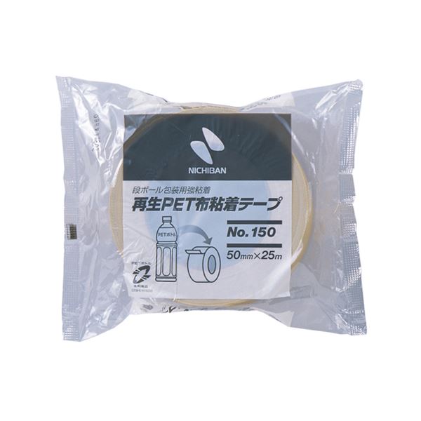 梱包作業用品 テープ製品 梱包用テープ環境に再生素材を使用した高い耐久性 頑丈 なPET布粘着テープ 大容量 大型 でたっぷり使用できる50mm×25m 30セットのお得な数量限定 ニチバンの信頼と品