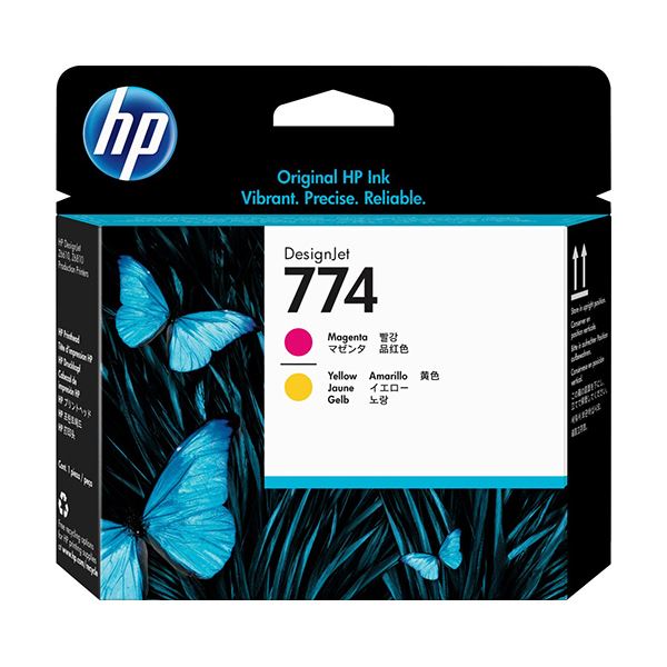 メーカー純正プリントヘッド鮮やかな色彩を紡ぐ魔法のインク プリントヘッドマゼンタ/イエロー、HP 774 驚きのパフォーマンスであなたの印刷を彩ります 黄 HP 774 プリントヘッドマゼンタ/イエロ