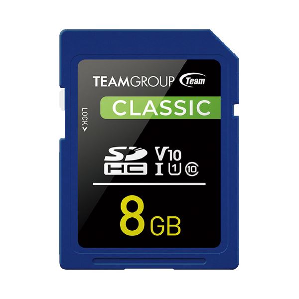 高速転送対応 最新技術搭載 信頼の8GB SDHCカードセット 大容量 大型 で安心 安全 のパフォーマンス 【5個セット】 (まとめ) TEAM SDHCカード UHS-I U1 8GB TSDHC