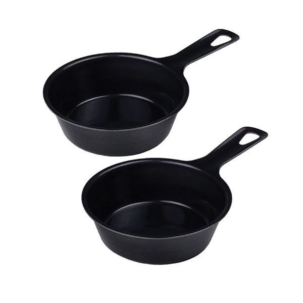 魔法のフライパンともうわさのスキレットがプチ化した魔法の調理器具と噂の小さな鍋が一緒になった 驚きのプチスキレット2個セットが登場 料理の魔法が広がる新感覚キッチン 台所 アイテム 杉山金属が贈る、あ