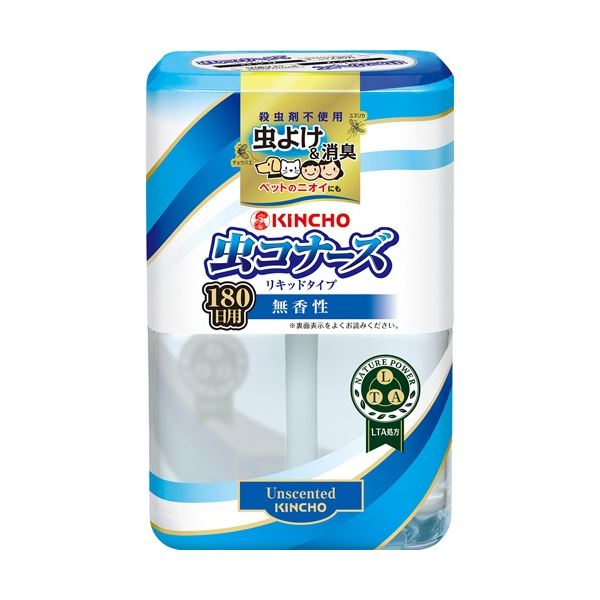 置くだけカンタン。虫よけしながら芳香・消臭。簡単に置くだけで、虫よけ・芳香・消臭を同時に叶える 180日間使用可能な無香性リキッドタイプ 大日本除蟲菊 KINCHO 虫コナーズ リキッドタイプ 180