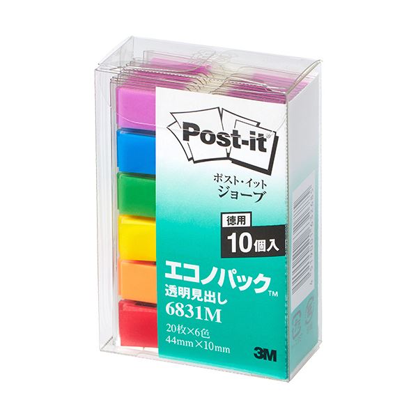 ノート・ふせん・紙製品 ふせん フィルムタイプ便利なフィルムタイプのポストイット、ジョーブ エコノパック ノートやふせん、紙製品に欠かせないアイテムを業務用パックでお得にGET 44×10mmのサイズ