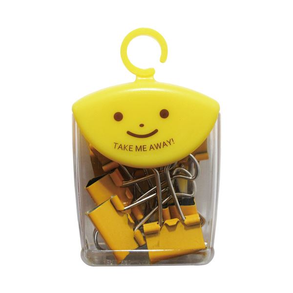 収納便利なスライド式で可愛くおしゃれなPOPカラーケース入。スライド式で整理 収納 も簡単 可愛くておしゃれなPOPカラーケースが登場 ミツヤのツレテッテ ダブルクリップ口幅19mmがパステルイエロー