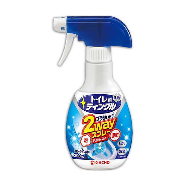 直射と泡の2WAYノズルでブラシいらず。ブラシ不要 驚きの2WAY効果でトイレをピカピカに 新感覚トイレ洗剤300ml×10本セット （まとめ）大日本除蟲菊 KINCHOトイレ用ティンクル トイレ洗剤