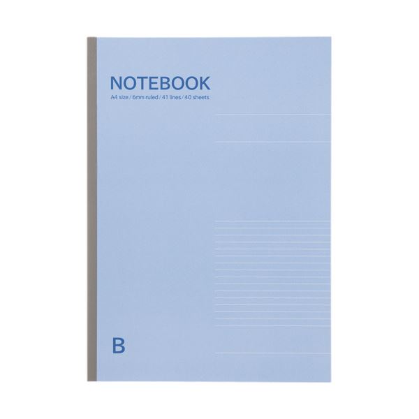 書きやすさが魅力のオリジナルノート。書くのが楽しくなる 魅力溢れるノートブック A4サイズ、B罫6mm、40枚、ブルー、1冊×30セット 青 （まとめ）TANOSEE ノートブック A4 B罫6mm 