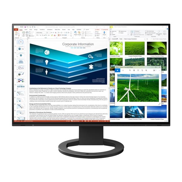 進化したパフォーマンスと美しさを備えた、24.1インチの高解像度液晶ディスプレイ 広範な接続オプションとスピーカー搭載で作業効率を最大限に引き出す ブラックの洗練されたデザインがデスク (テーブル 机