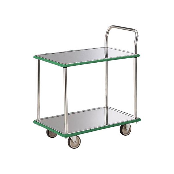 本体およびキャスター金具の細部に渡り、SUS304を使用高品質なステンレス製運搬車 静音ウレタン車輪で快適移動 高い耐久性 頑丈 な2段式で大容量 大型 使いやすいサイズ TRUSCO オールSUS製